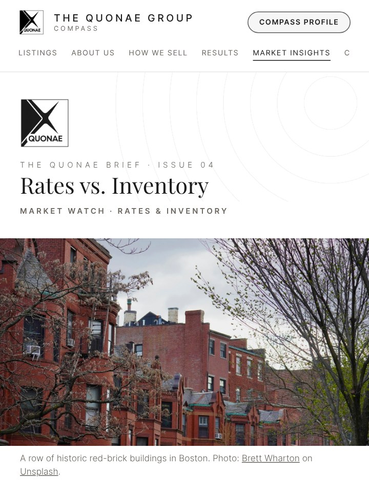 The QUONAE Brief, Issue 04: Rates vs. Inventory (preview of the article)
